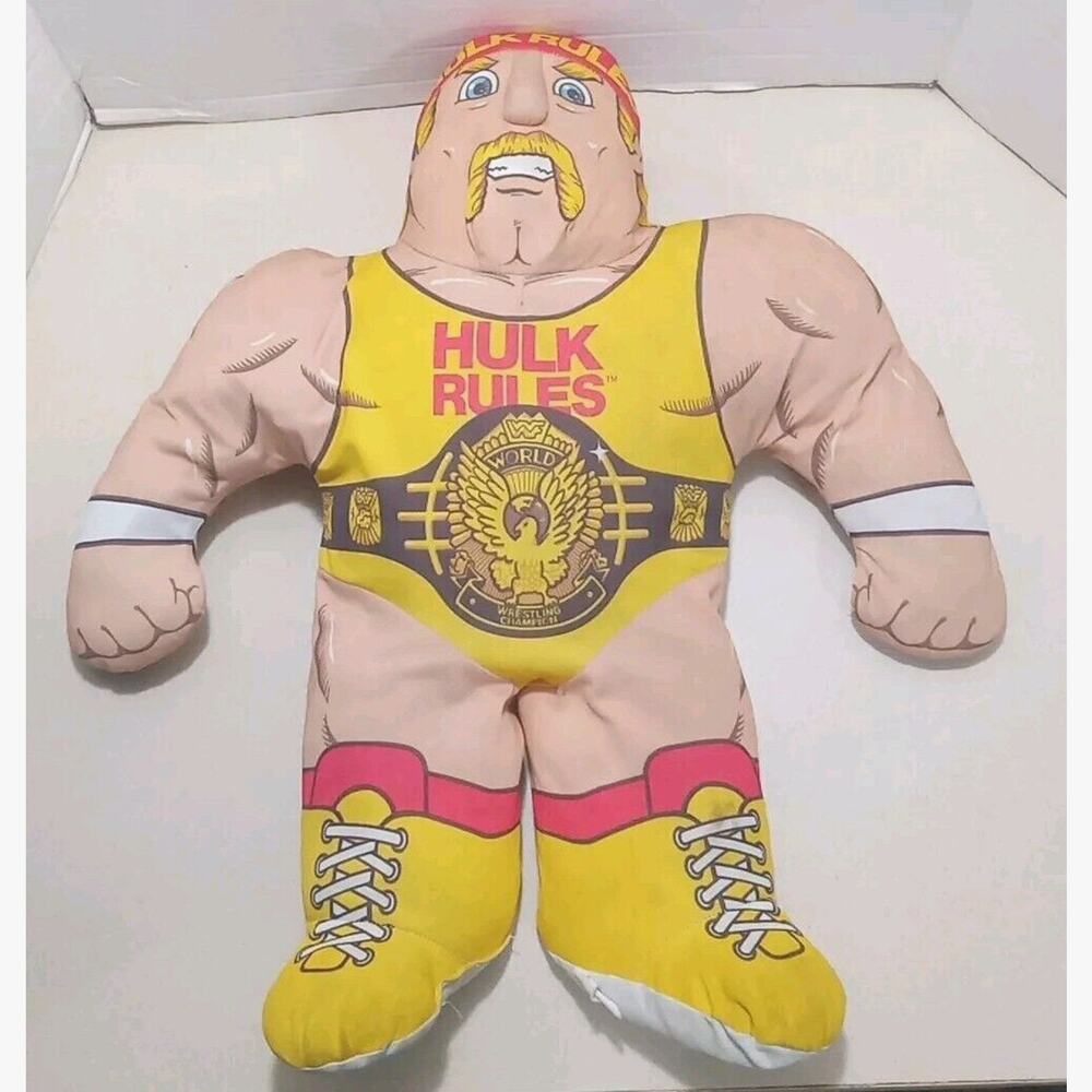 Vintage 1990 Hulk Rules Hulk Hogan Pillow Plush WWF Wrestling Buddies 22" Tonka